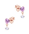 Hanging Heart CZ Silver Stud Earring STS-6318